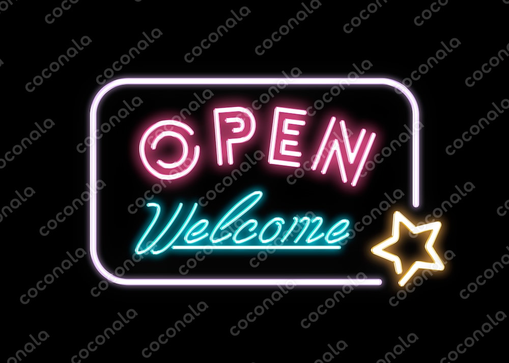 ネオン管素材「OPEN / WELCOME」