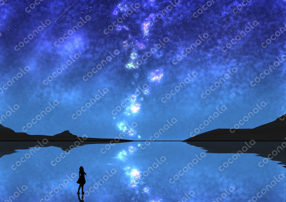 星空と水面への反射