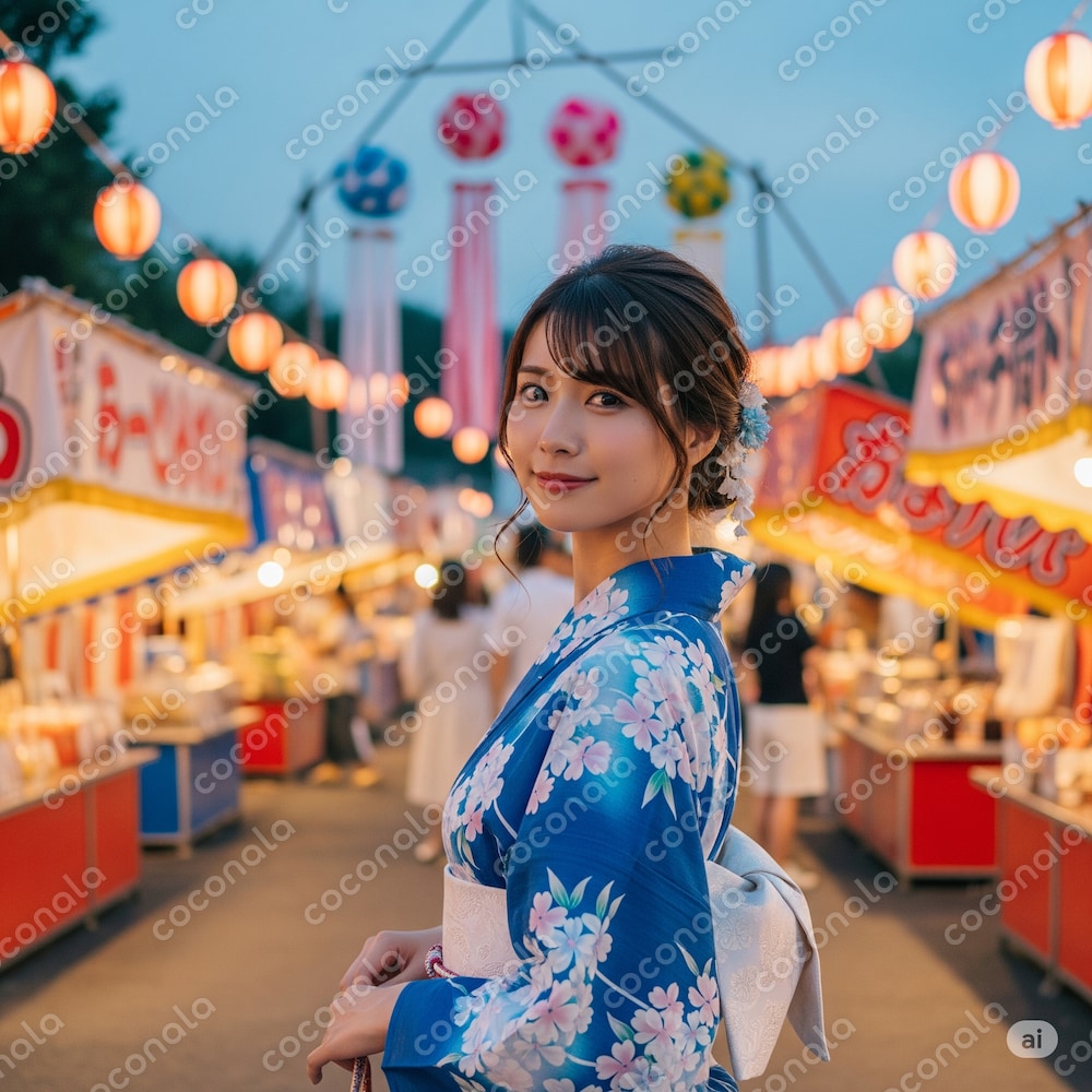 【ai画像】ハンドメイド作家さん・デザイナーさんの使用イメージに！お祭りに似合うピアスの着用画像