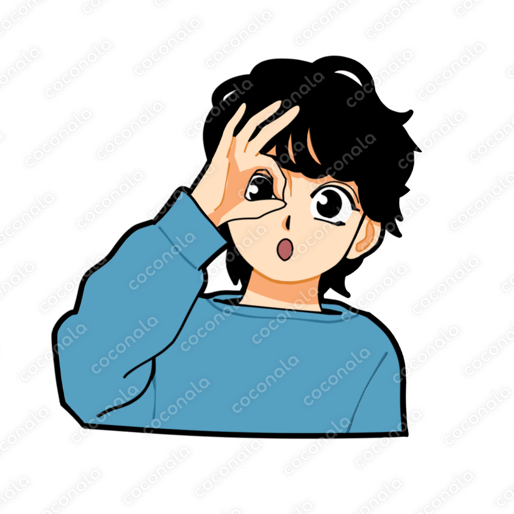顔アイコン(OKポーズの男の子)