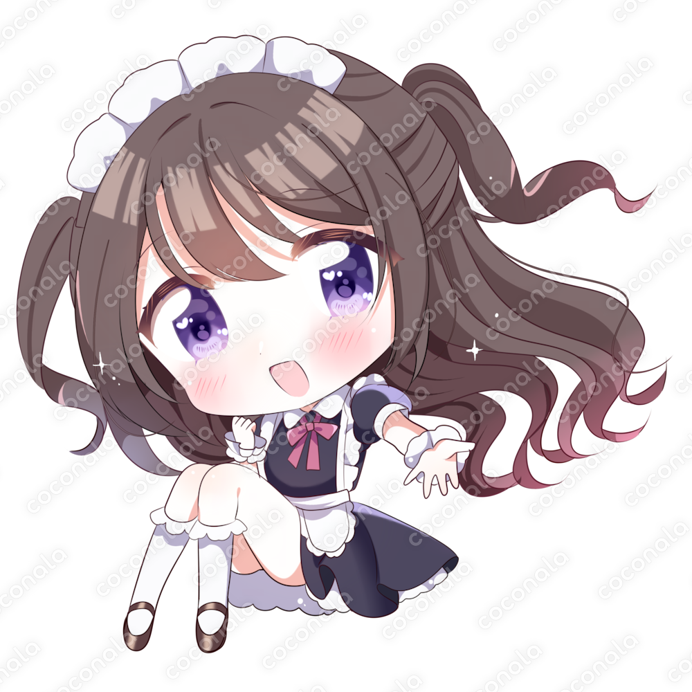 ミニキャライラスト🎀maid costume🎀