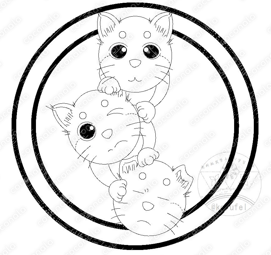 豆柴３匹のイラスト