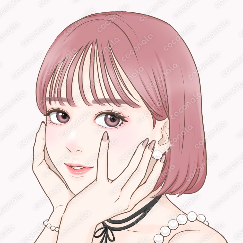 アイコン　イラスト　ボブ　頬杖をつく　おしゃれ　かわいい　乙女系　女の子