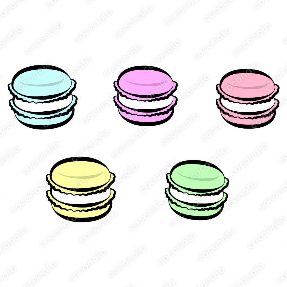 【食べ物デザイン素材】マカロン スイーツ グルメ素材（透過PNG）ver.26