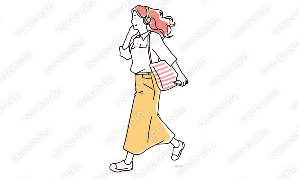 ＜おしゃれな線画イラスト＞おでかけ関連に使える人物イラスト素材
