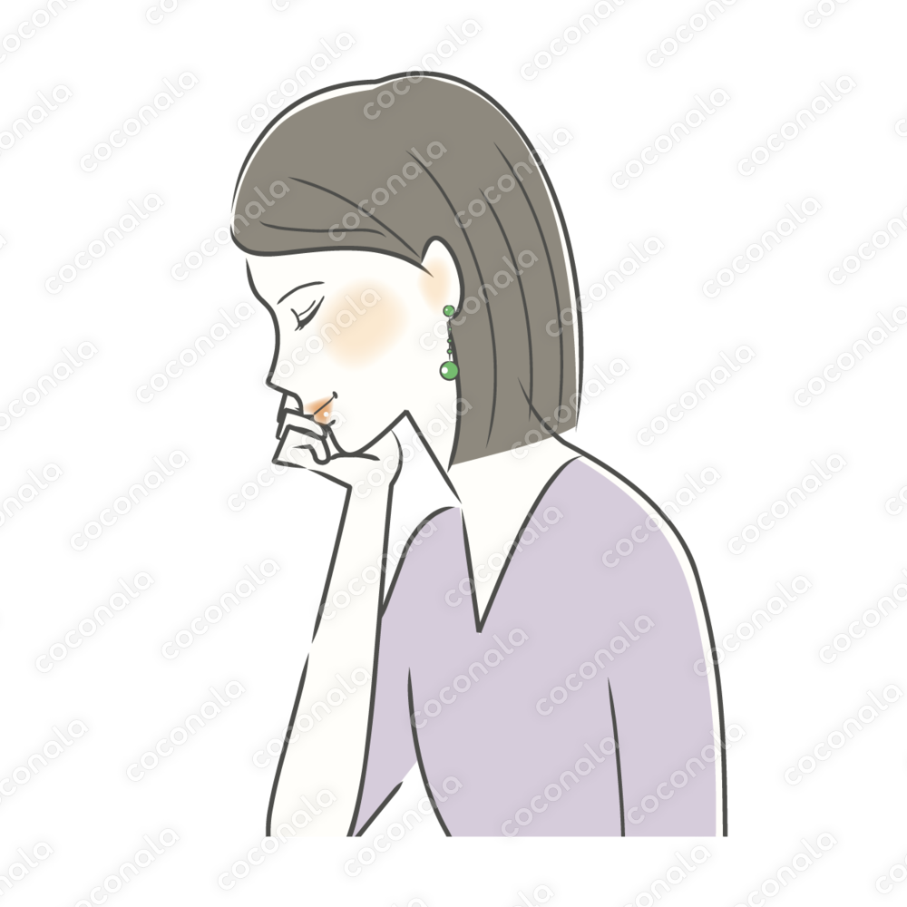 横顔の女性のイラスト