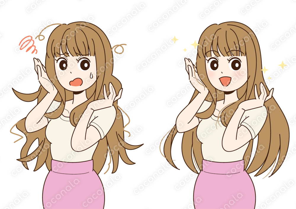 ボサボサな髪がきれいになった女性