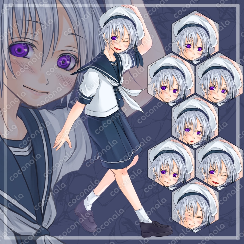 少年立ち絵①【表情7種】