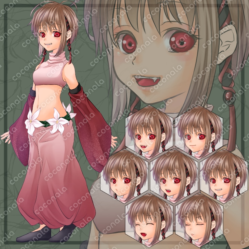 女の子（ファンタジー）立ち絵①【表情7種】