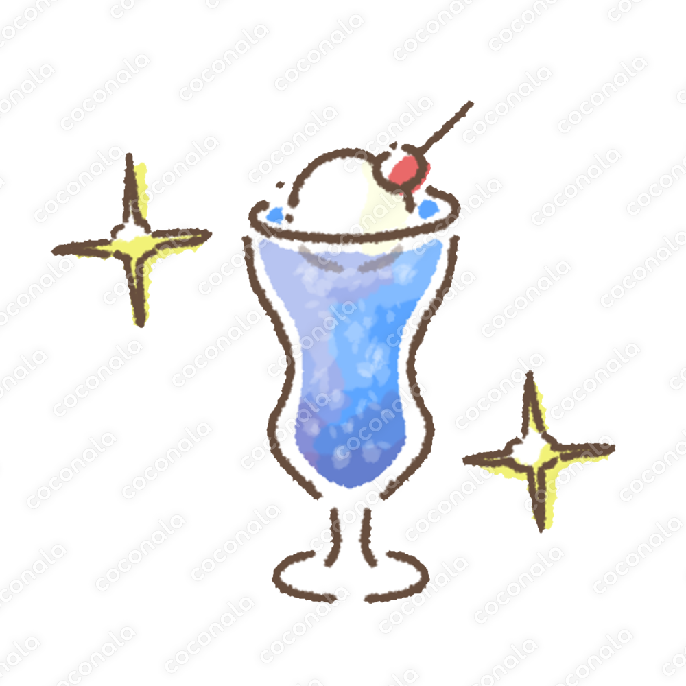 【背景透過】涼しげなクリームソーダ！