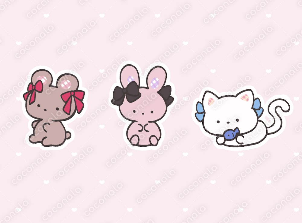 ちいこいどうぶつ3種セット【背景透過】【商用利用可】