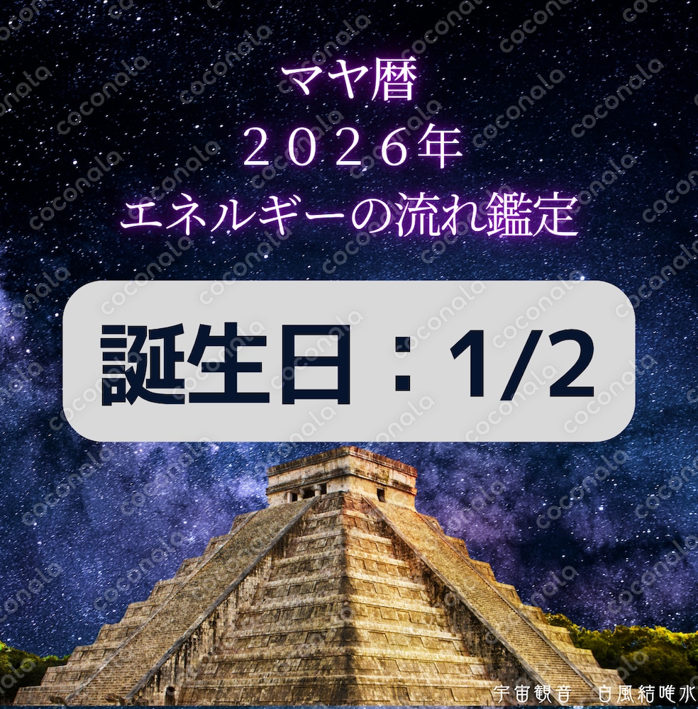 【 マヤ暦 】2026年鑑定書 ～ 1月2日お誕生日のアナタさまへ ～