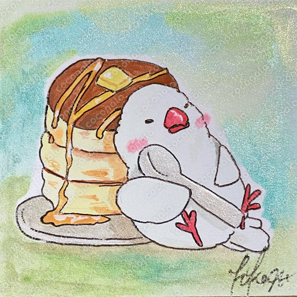 文鳥とホットケーキ