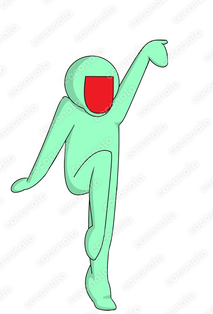 口の大きい棒人間