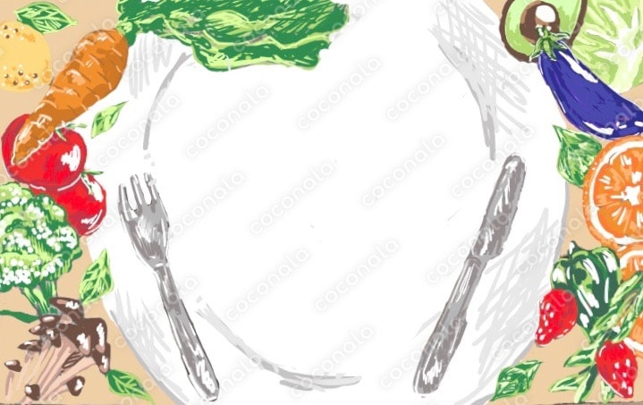 飲食店 素材 イラスト 背景 オーガニック  ベージュ