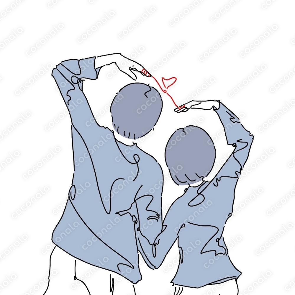 SNSアイコンに使えるカップルのシンプルイラスト
