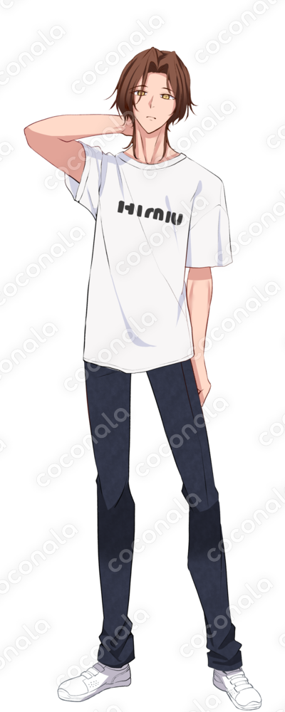 Tシャツの男性立ち絵