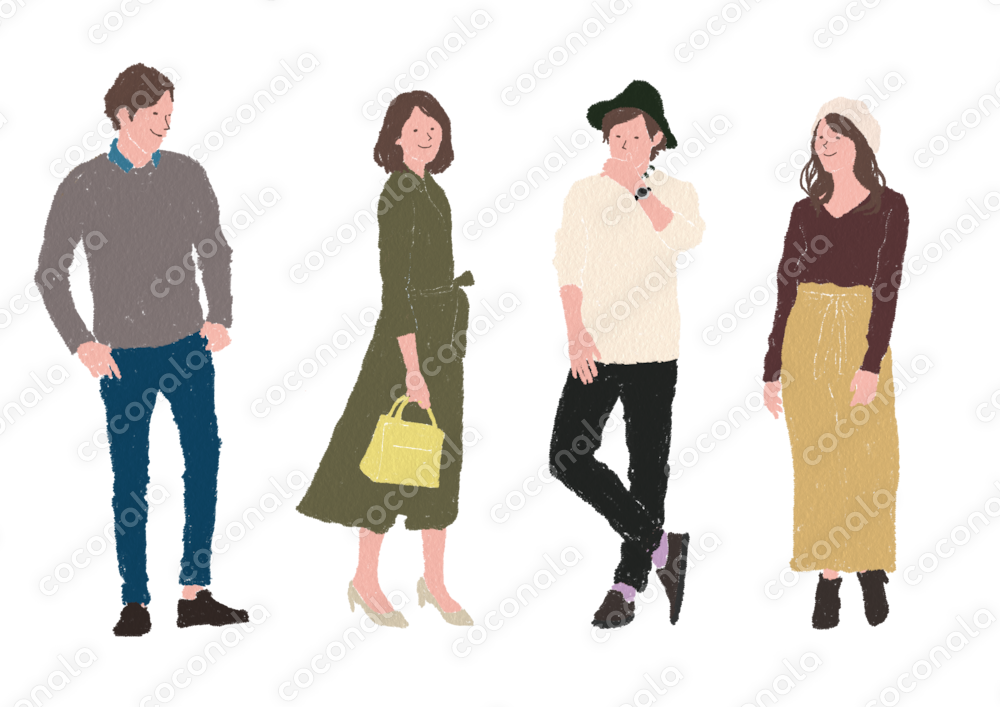 おしゃれな男女イラスト