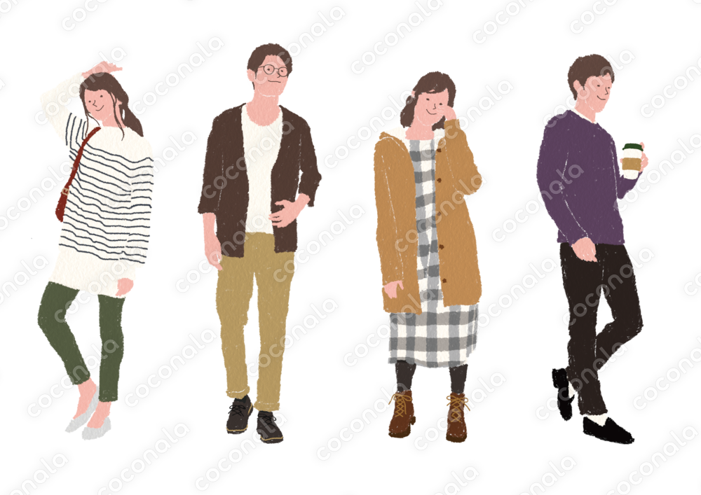 おしゃれな男女イラスト