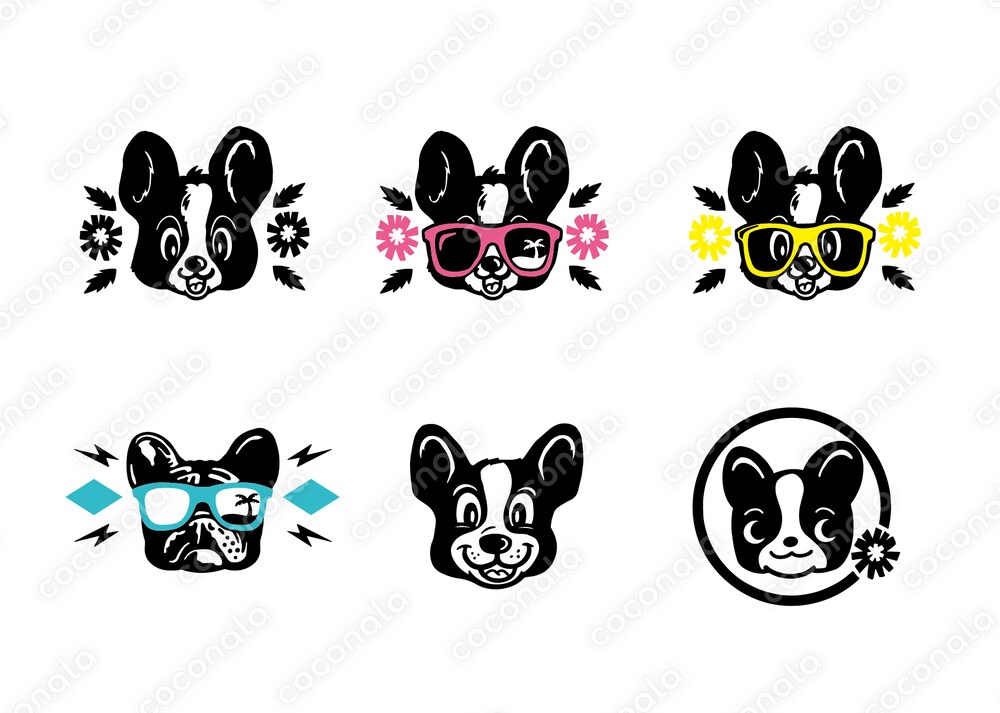 犬モチーフの個性派ロゴ＆アイコン素材【AIデータ納品／商用利用OK】