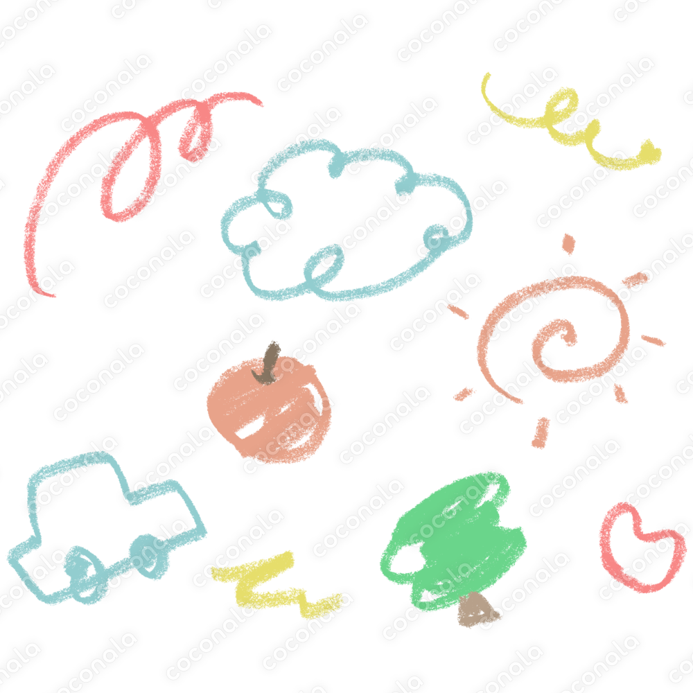 【ゆるかわ透過イラスト】ノートに描いた子どもの落書き風