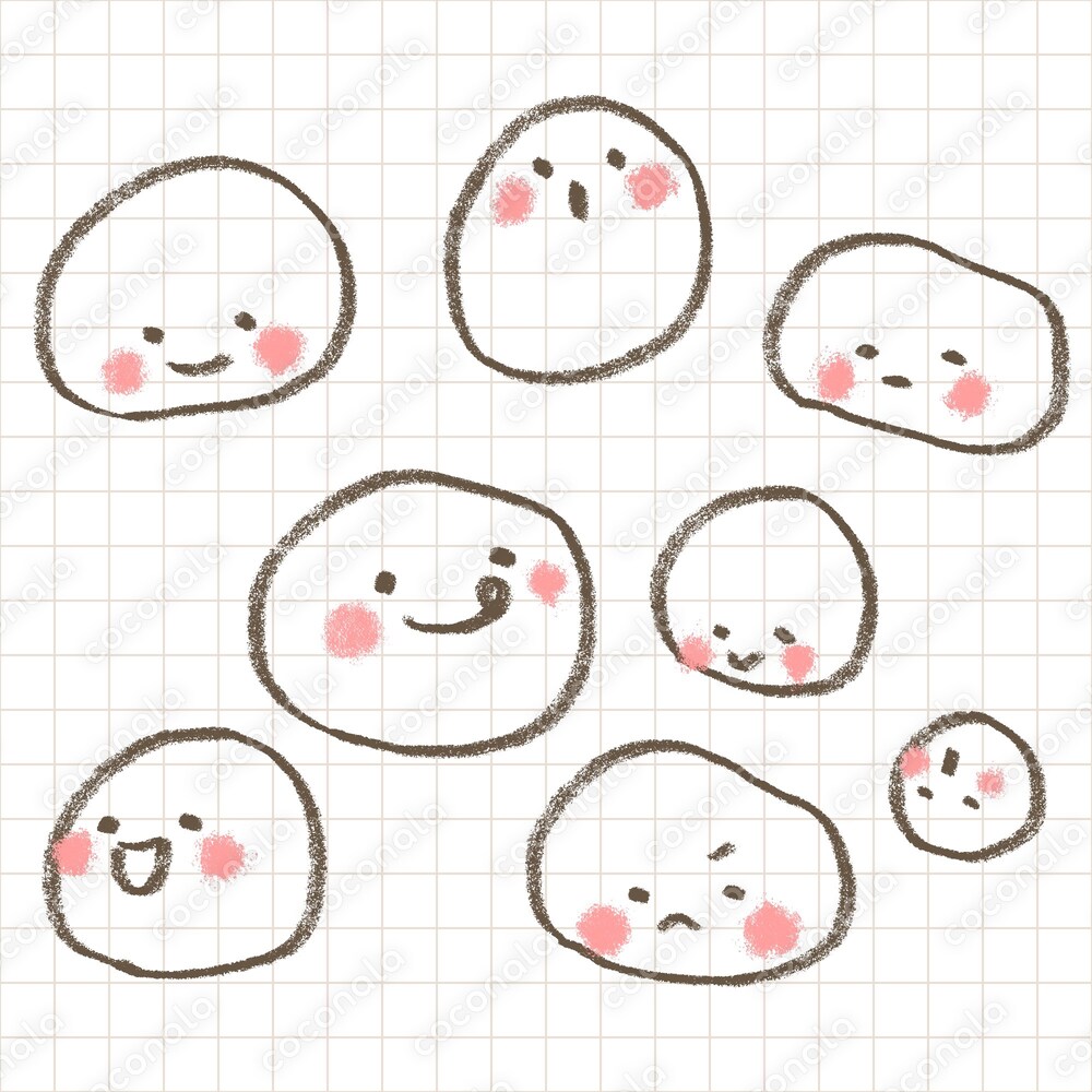 【ゆるかわ背景】ノートに描いたまんまる君たち