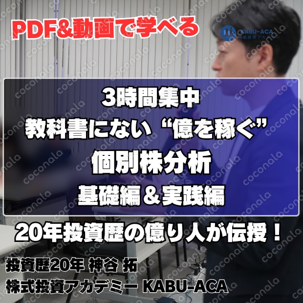 【3時間動画＋PDF 株式投資】🌈教科書にない勝つための個別株分析｜基礎編＆実践編 プロの目利き術