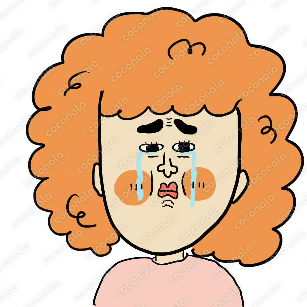 【背景透過】泣いてる主婦