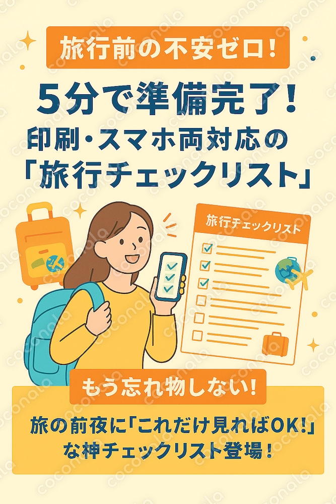 ＼もう忘れ物しない！／ 旅の前夜に「これだけ見ればOK！」な神チェックリスト登場！