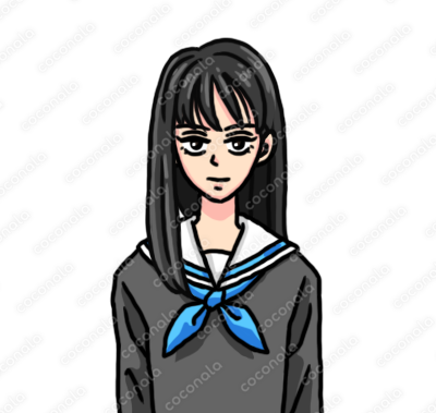 【背景透過】アイコンやゲームに使える女子生徒２