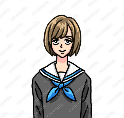 【背景透過】アイコンやゲームに使える女子生徒４