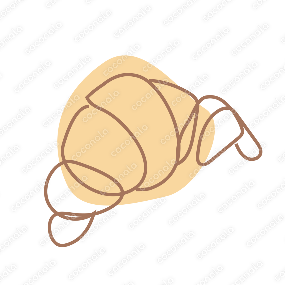 【商用利用OK】【PNG／背景透過】パン／クロワッサン（色付き）
