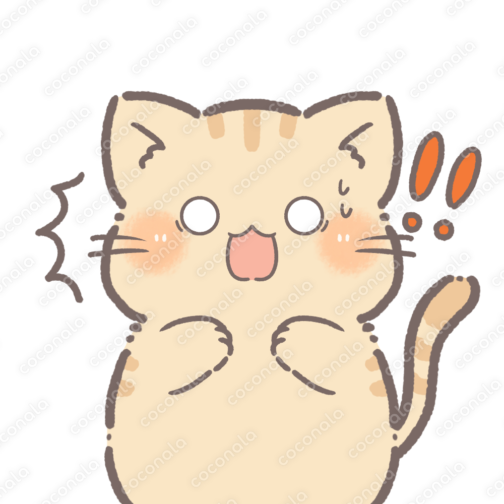 商用利用◎】ゆるかわいい♡茶トラ猫　驚き顔／SNSインスタブログ／背景透過／動物アイコンわがしうまし