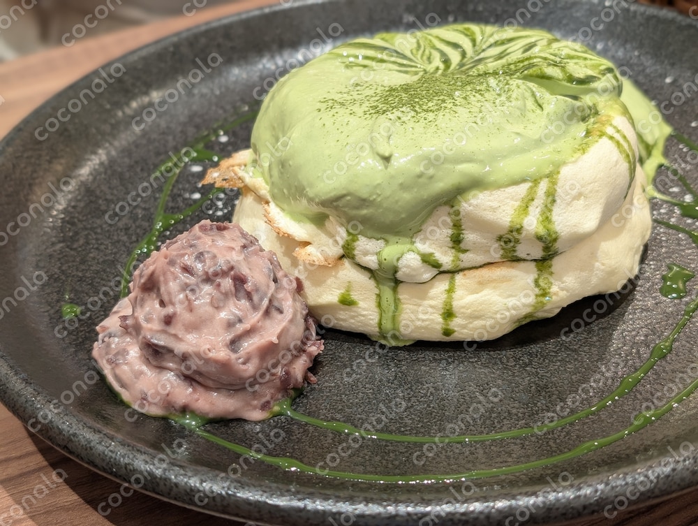 抹茶クリームのリコッタパンケーキ