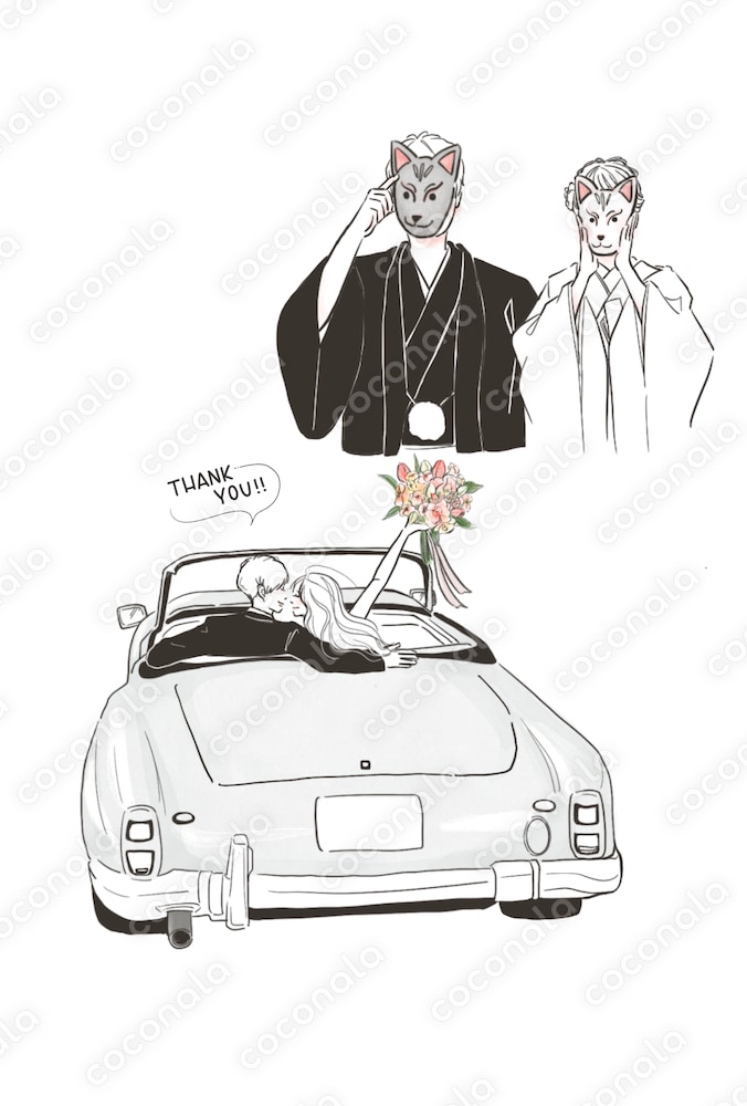 結婚式のペーパーアイテムに♡オシャレなイラストで特別感up
