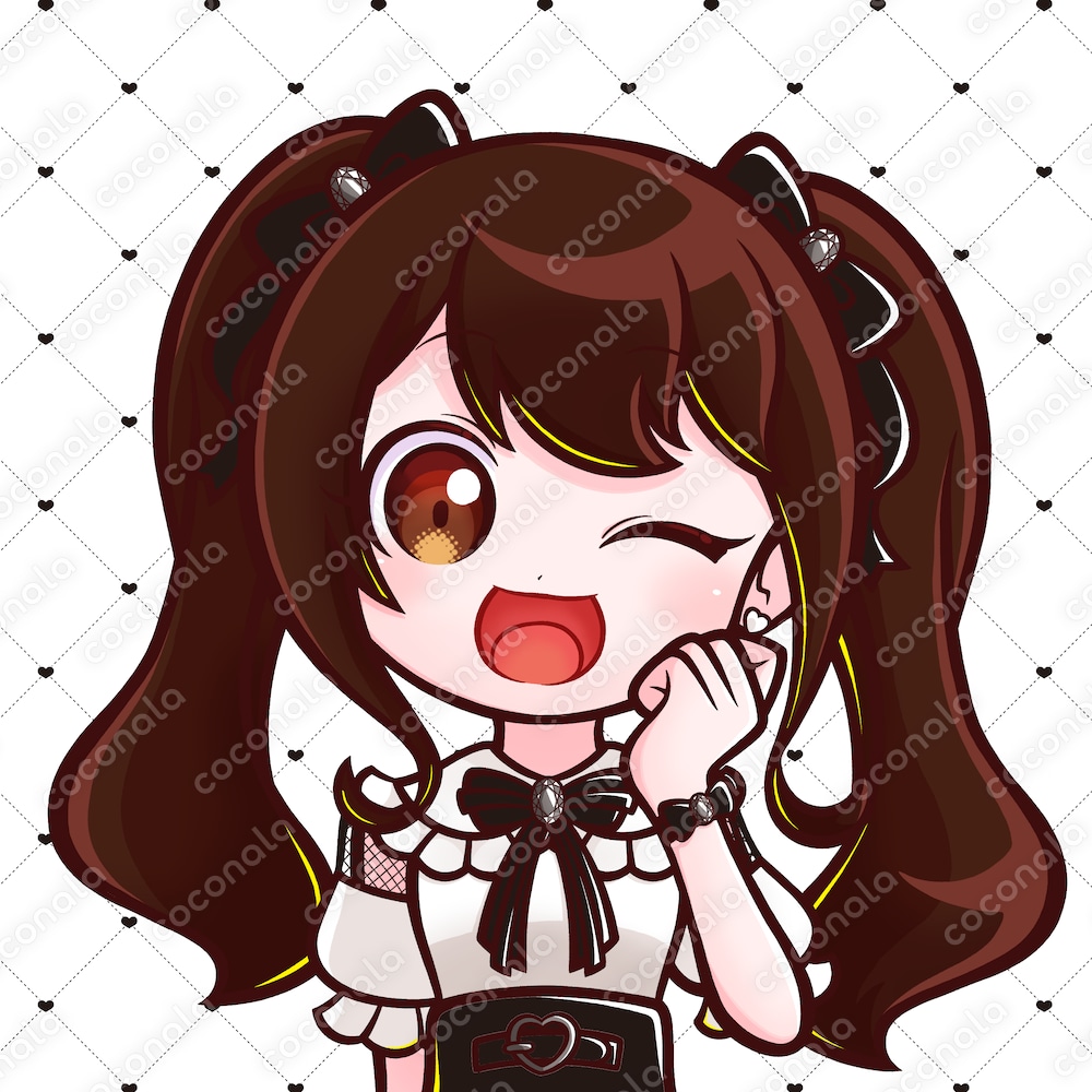 ツインテールの女の子のアイコンイラスト_カラー1
