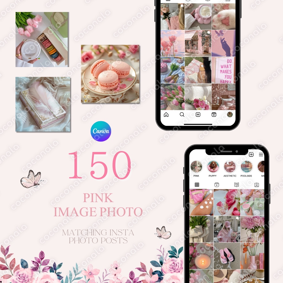 大人可愛いオールピンクの画像150枚♡Canvaで編集/閲覧可能