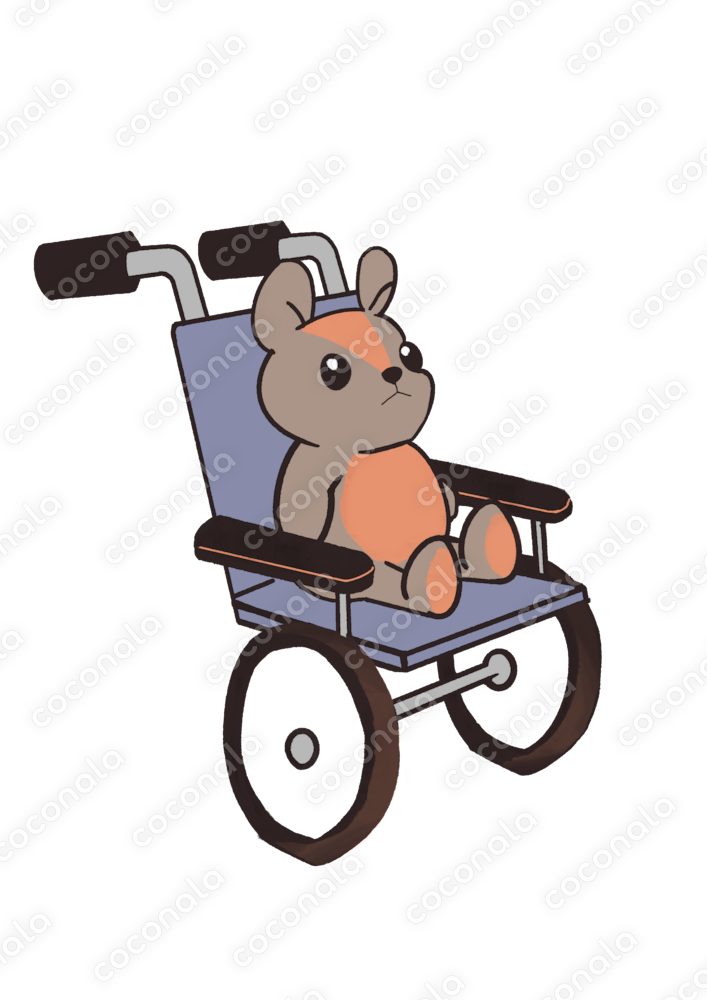 【商用利用OK】車椅子に乗ったぬいぐるみ
