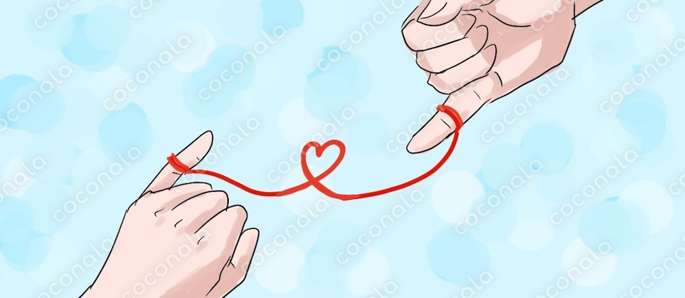 運命の赤い糸のイラスト