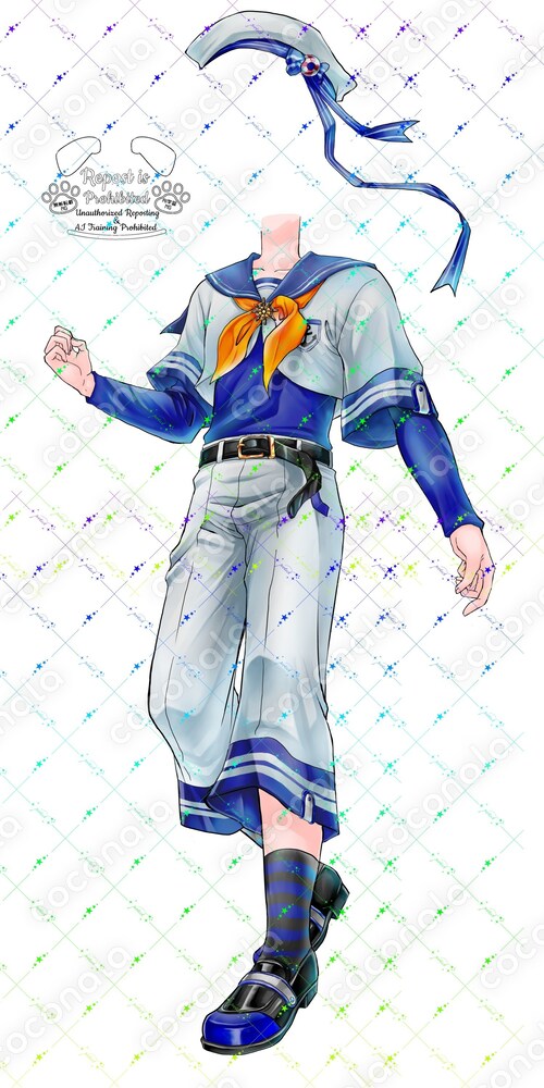 【男女兼用】量産型着せ替えマリン服衣装【色替え可能】