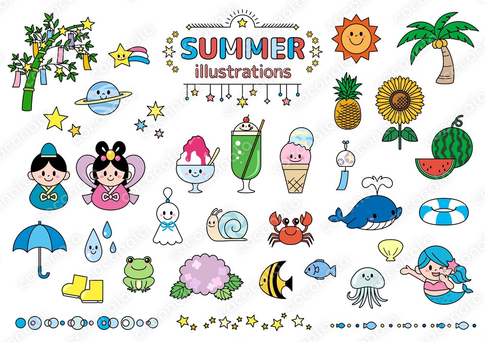 夏のイラスト【AIデータ】