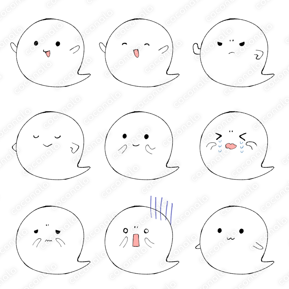 アイコンに使えるシンプルかわいいオバケちゃん