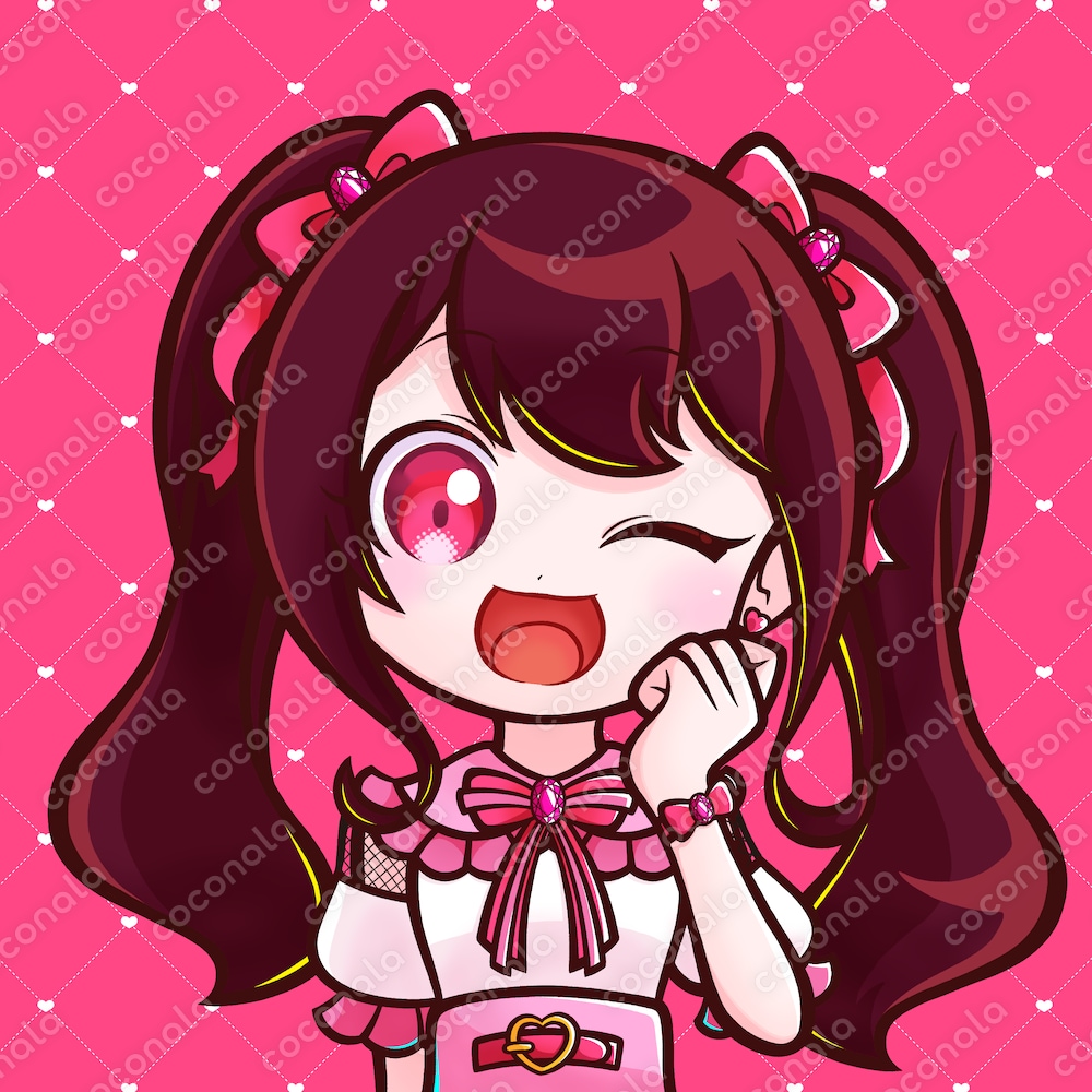ツインテールの女の子のアイコンイラスト_カラー2