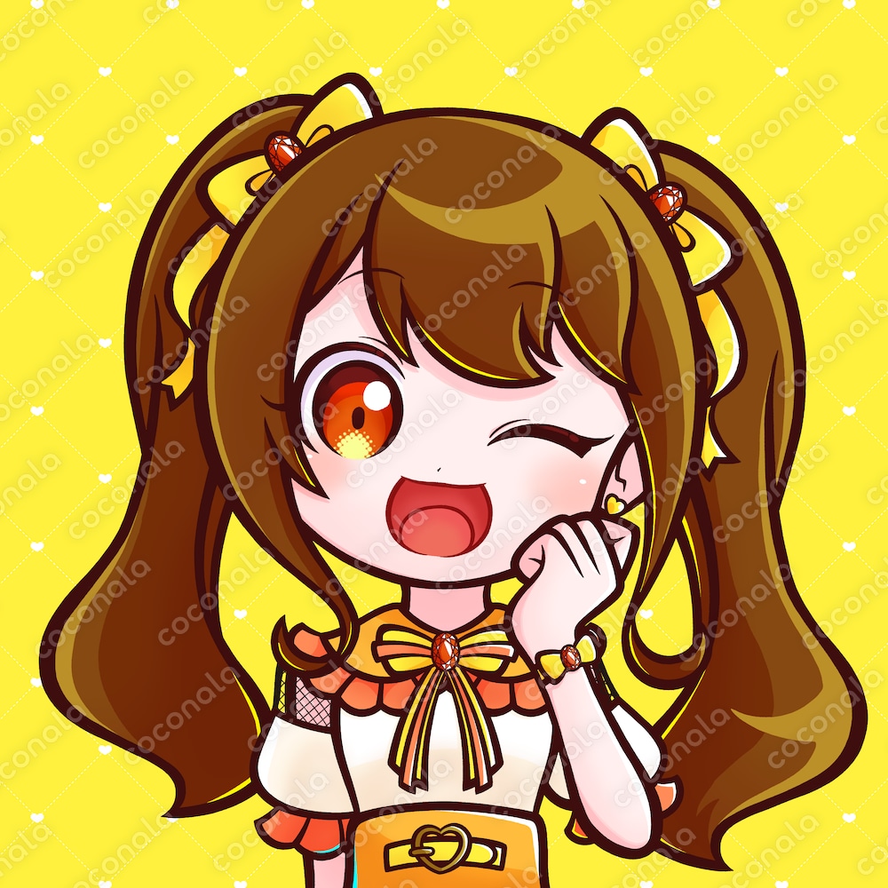 ツインテールの女の子のアイコンイラスト_カラー3