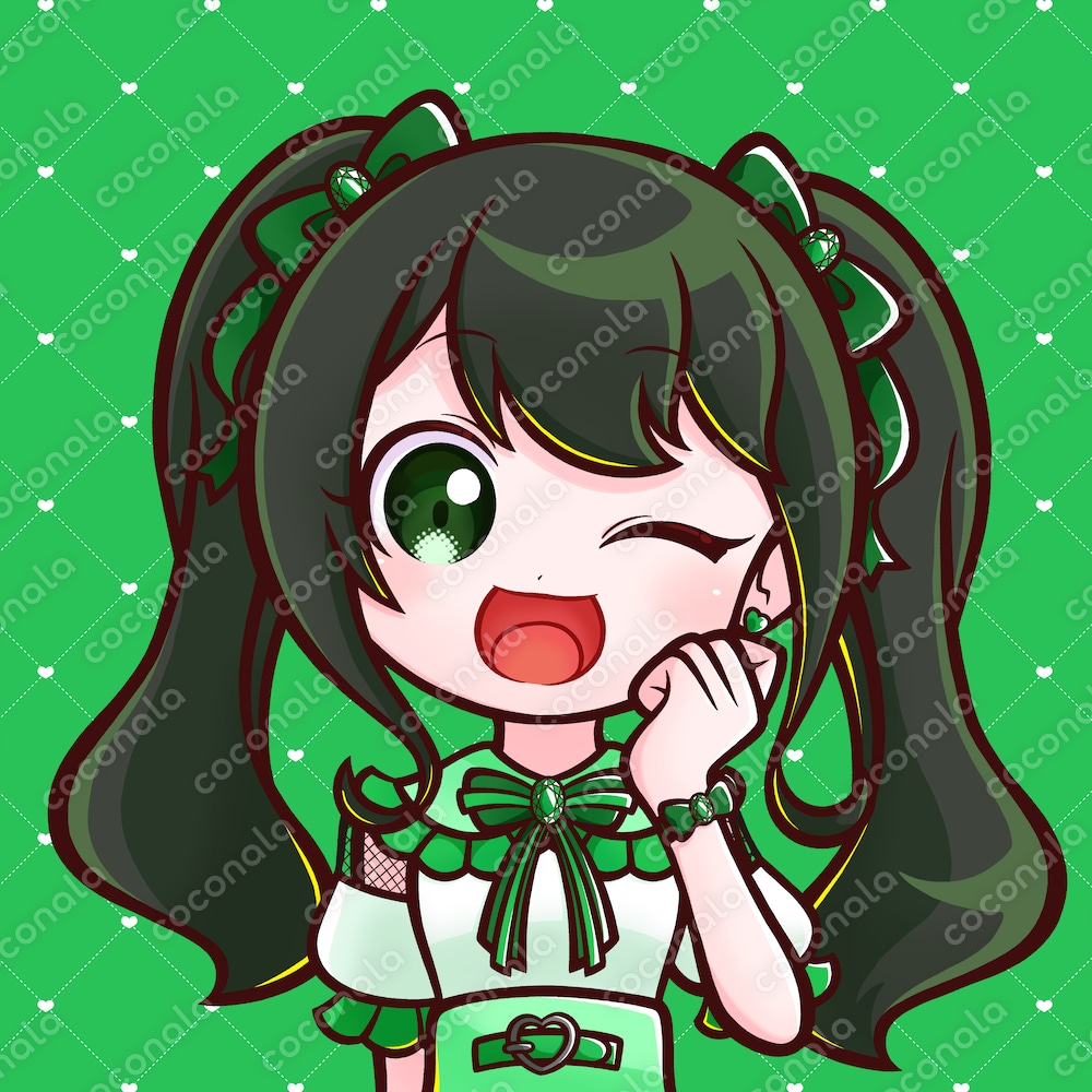 ツインテールの女の子のアイコンイラスト_カラー4