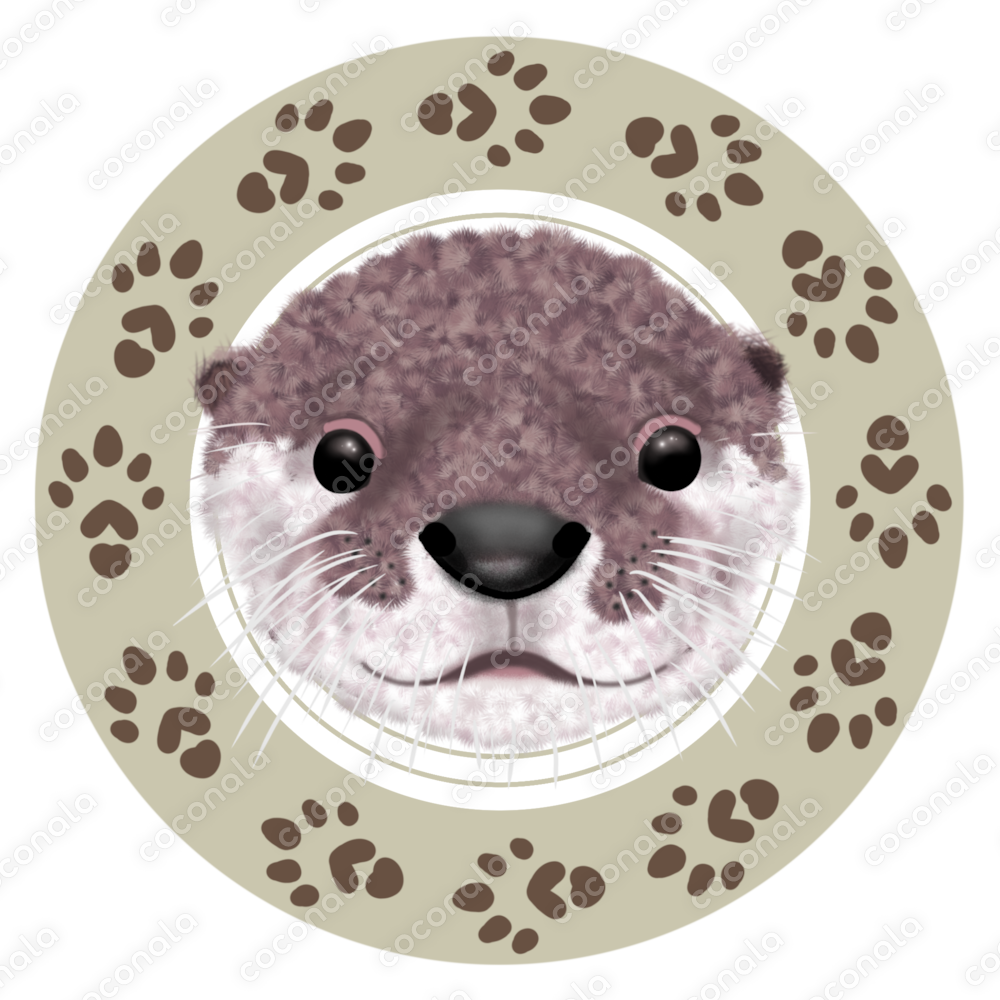 SNSアイコンに《動物 / コツメカワウソ ＋ 足跡》背景透過