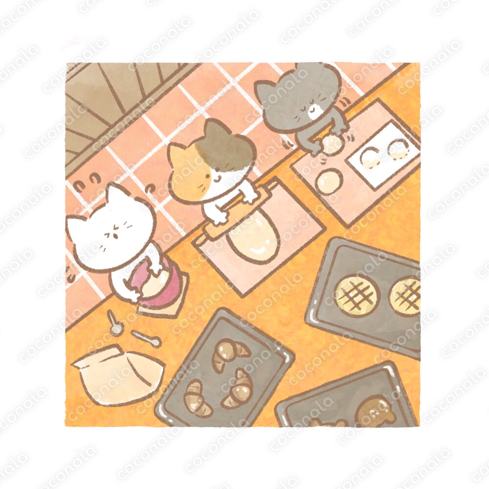 ねこのパン作り