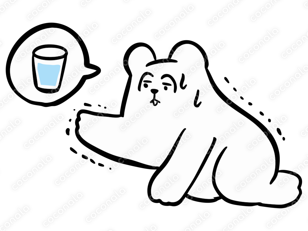 水を求める白くま