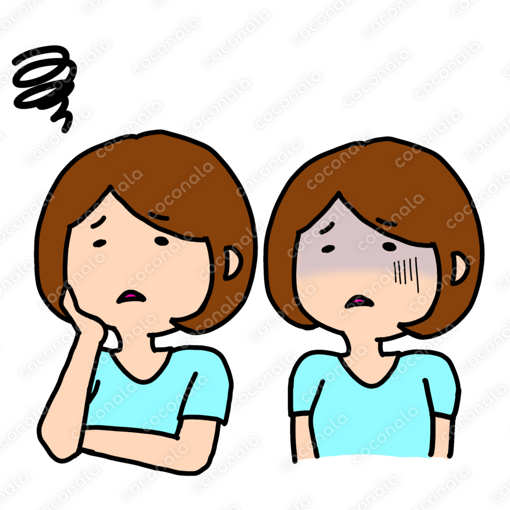 悩んでる女性、ショック受ける女性