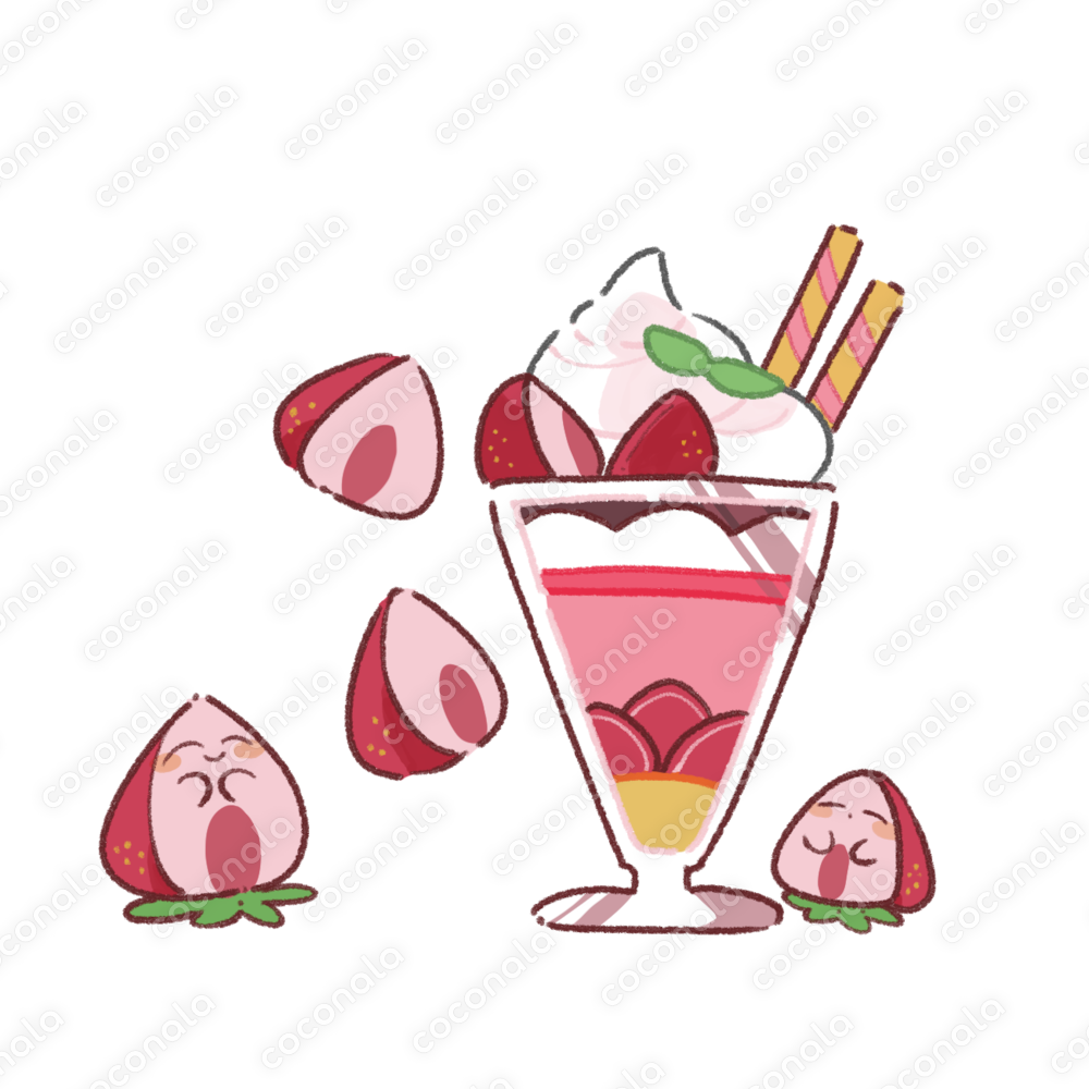 食品イラスト▶︎いちごパフェ